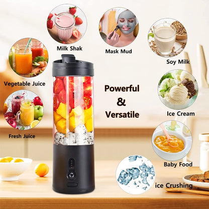 Portable Blender Mini Electric Fruit Juicer Mixer USB Rechargeable Smoothie Orange Fresh Juice Blender Portable Blender