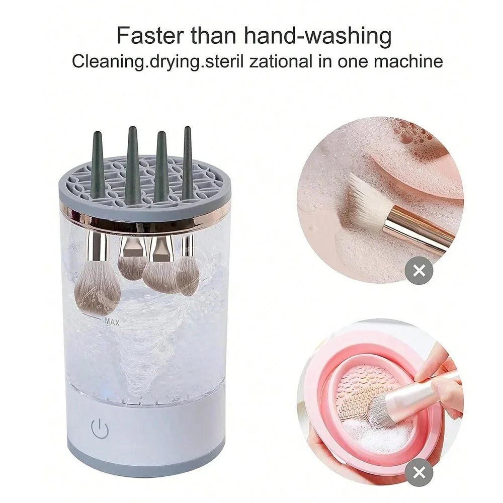 Automatic Brush Cleaner Electric Makeup Brush Cleaning Machine Fast Clean Dryer