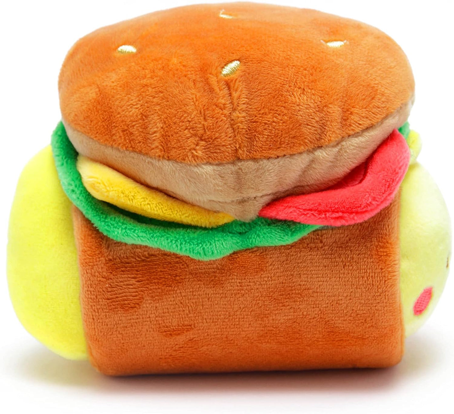 Stuffed Animal Plush Toy - Official Roll Blanket Outfitz Doll |Soft, Squishy, Warm, Cute, Comfort, Safe| Hamburger Pillow with Chicken - Birthday Decorations Gift 6" Chickiroll