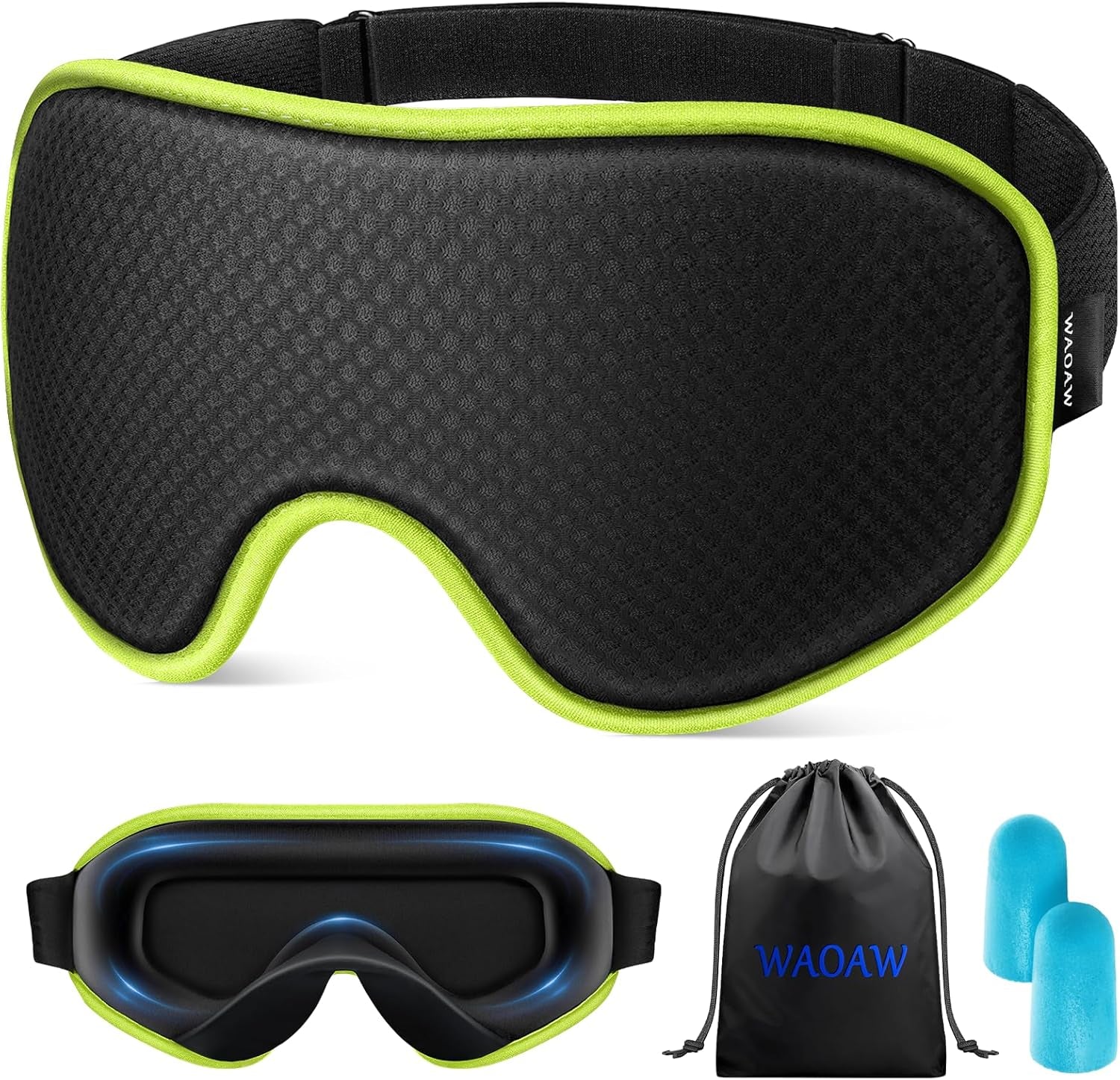 Sleep Mask for Men Women: Blackout Eye Masks for Sleep - 3D Breathable Soft Comfortable Eye Mask for Travel - Adjustable Light Blocking Night Masks for Sleeping