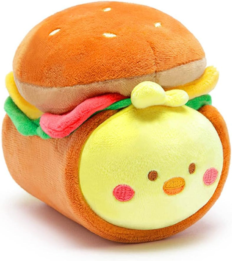 Stuffed Animal Plush Toy - Official Roll Blanket Outfitz Doll |Soft, Squishy, Warm, Cute, Comfort, Safe| Hamburger Pillow with Chicken - Birthday Decorations Gift 6" Chickiroll